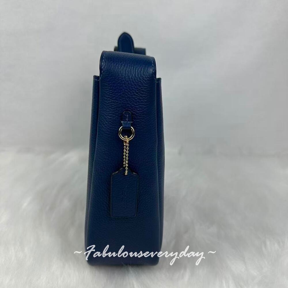 Coach Hadley Convertible Crossbody Bag In Leather/Gold/Deep Blue CW002 NWT - Picture 4 of 10